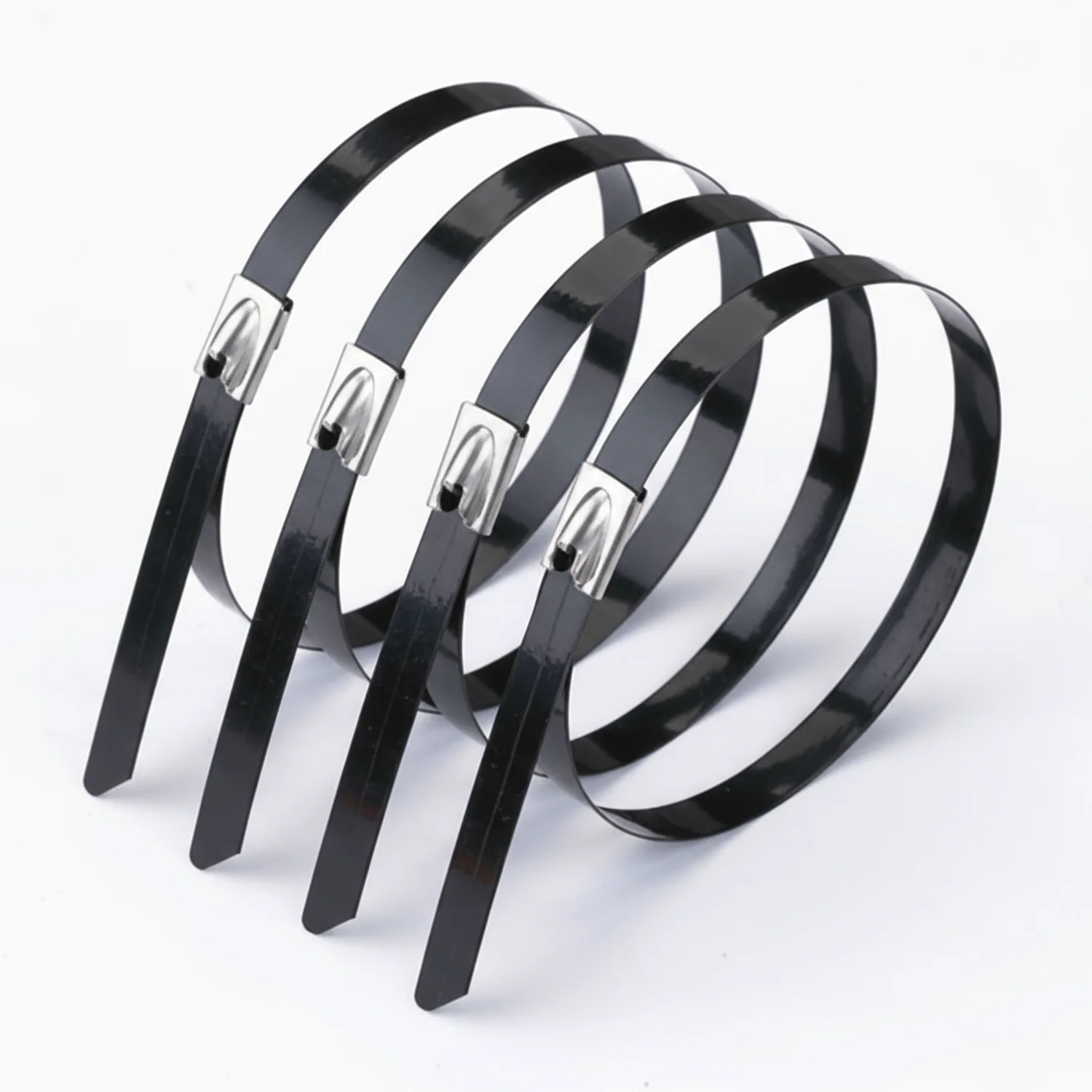 Panduit 14" 250lb Fully Coated White Polyester 316 Pan-Steel Stainless Steel Cable Ties / Zip Ties 50/bag Part #MLTFC4H-LP316WH - Image 2