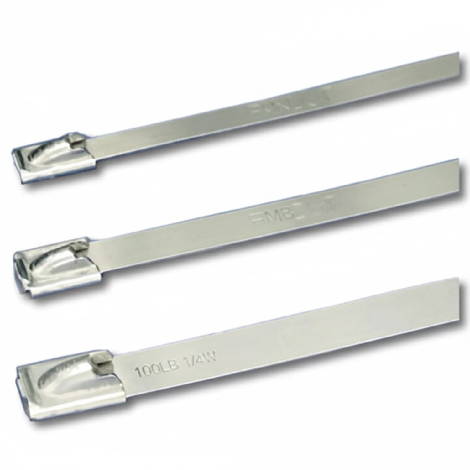 Panduit 5" 200lb Pan-Steel 304 Stainless Steel Cable Ties / Zip Ties 100/bag Part #MLT1S-CP - Image 2