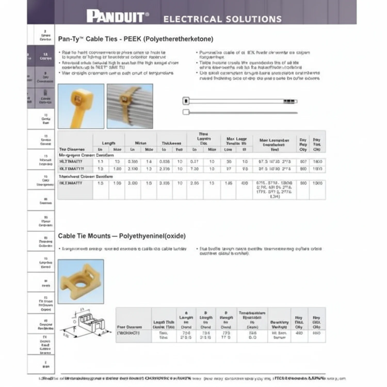 Panduit 7" 150lb PEEK Pan-Ty® Cable Ties / Zip Ties – Polyetheretherketone 100/bag Part #PLT2S-C71 - Image 2