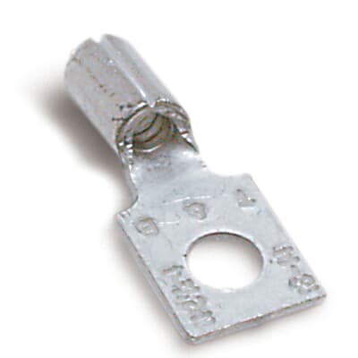 Sta-Kon Non-Insulated Ring Terminal, 16-14 AWG, #6 Stud, Metallic, 1000 Pack