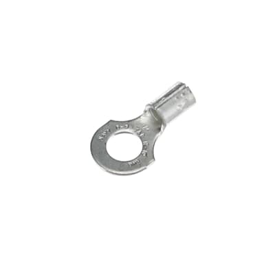 Sta-Kon Non-Insulated Ring Terminal, 12-10 AWG, 1/4 in Stud, Metallic, 250 Pack