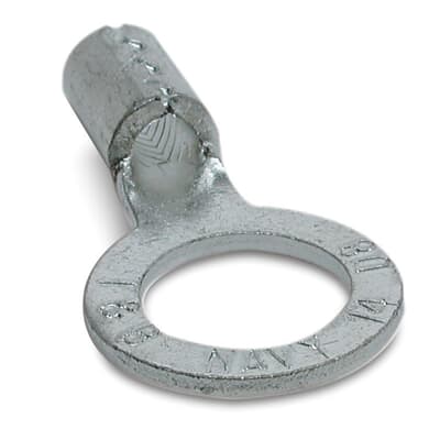 Sta-Kon Non-Insulated Ring Terminal, 8 AWG, 5/16 in Stud, Metallic, 200 Pack