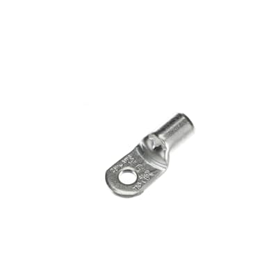 Sta-Kon Non-Insulated Ring Terminal, 2 AWG, #1 Stud, Metallic, 100 Pack