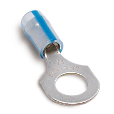 Sta-Kon Ring Terminal, 12-10 AWG, 1/4 in Stud, Yellow, 500 Pack