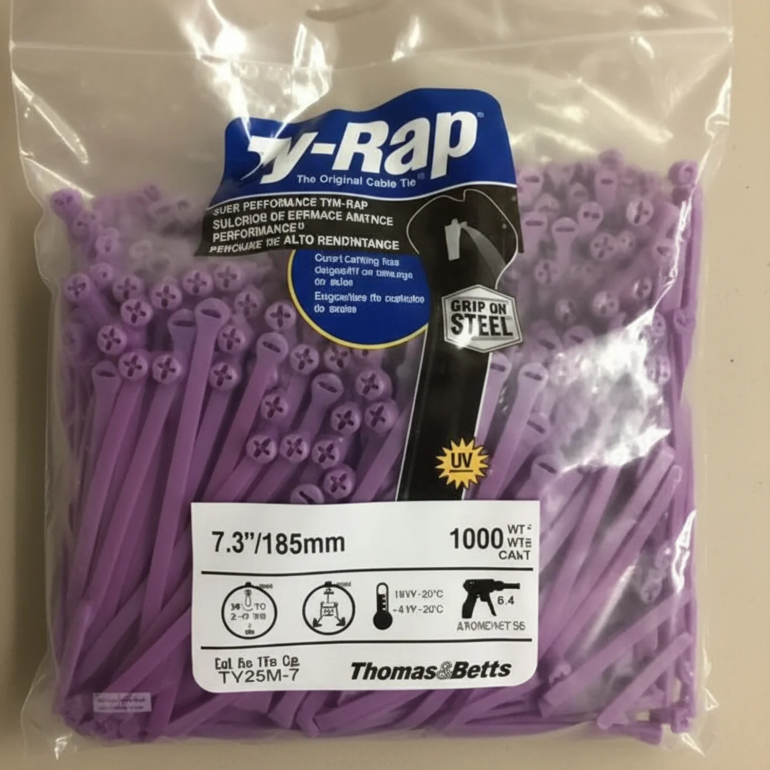 Thomas & Betts TY25M-7 7" 50lb Purple 1000/bag - Image 6