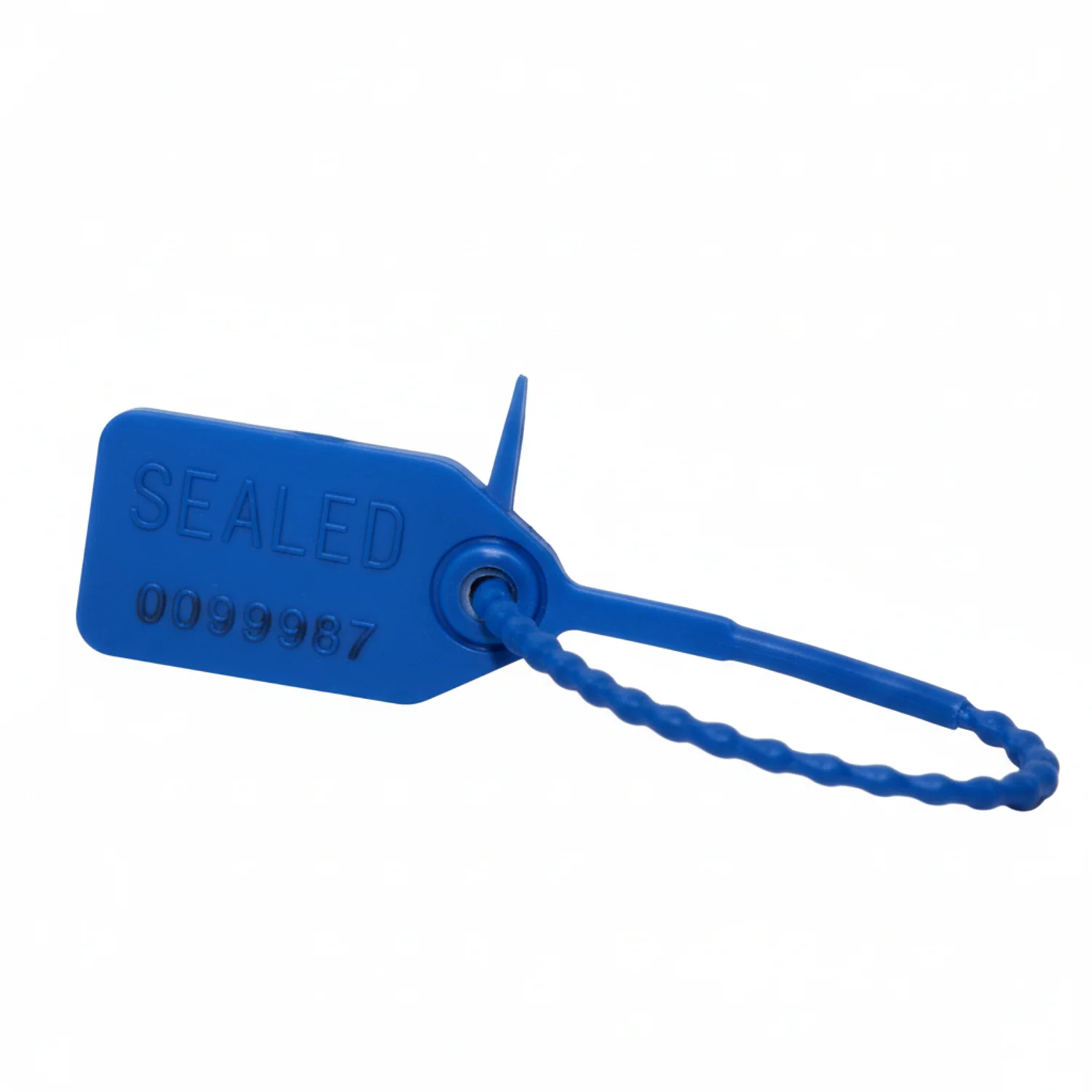 10" 18lb Blue Equilock Adjustable Tamper Resistant Plastic Security Seal 100/Bag