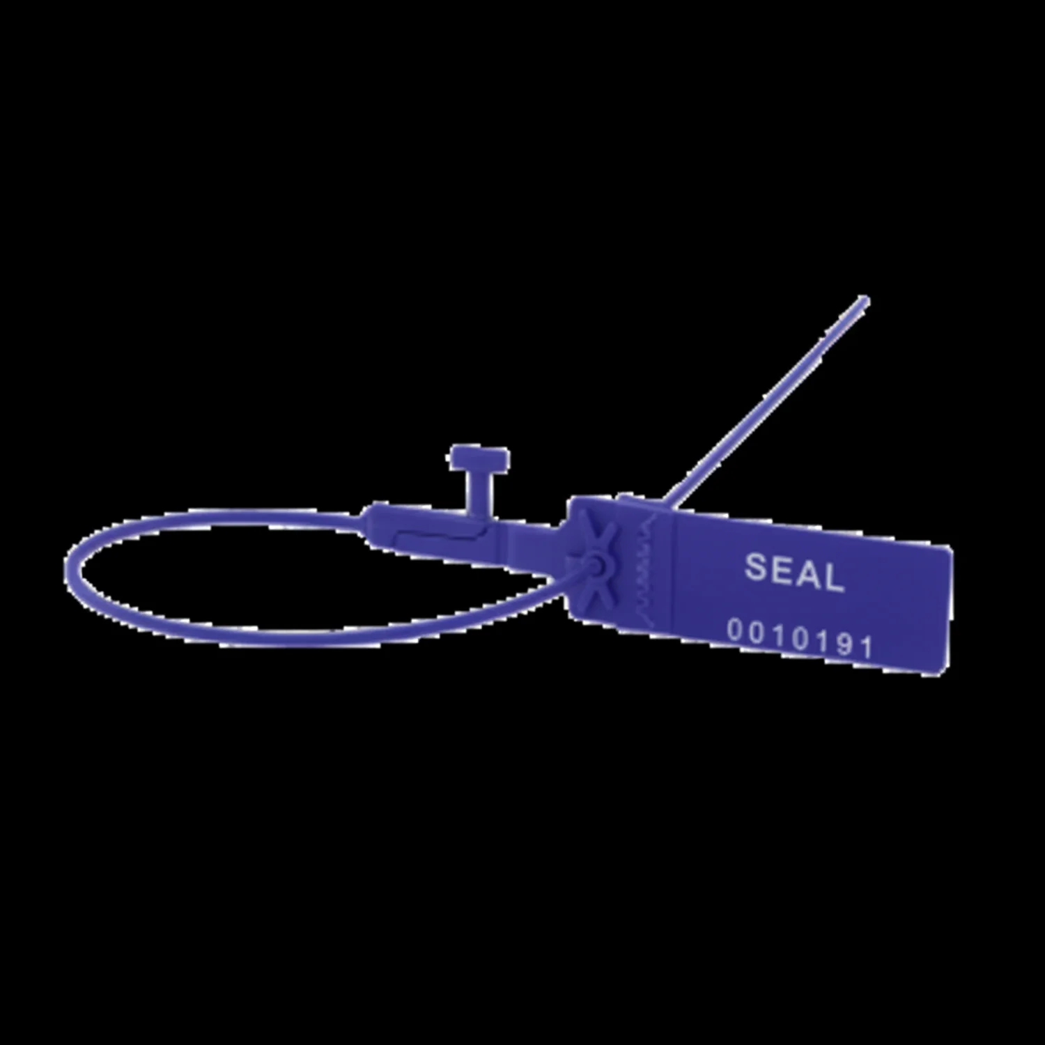 7" 35lb Blue Secure-Pull Adjustable Plastic Security Seal 100/Bag