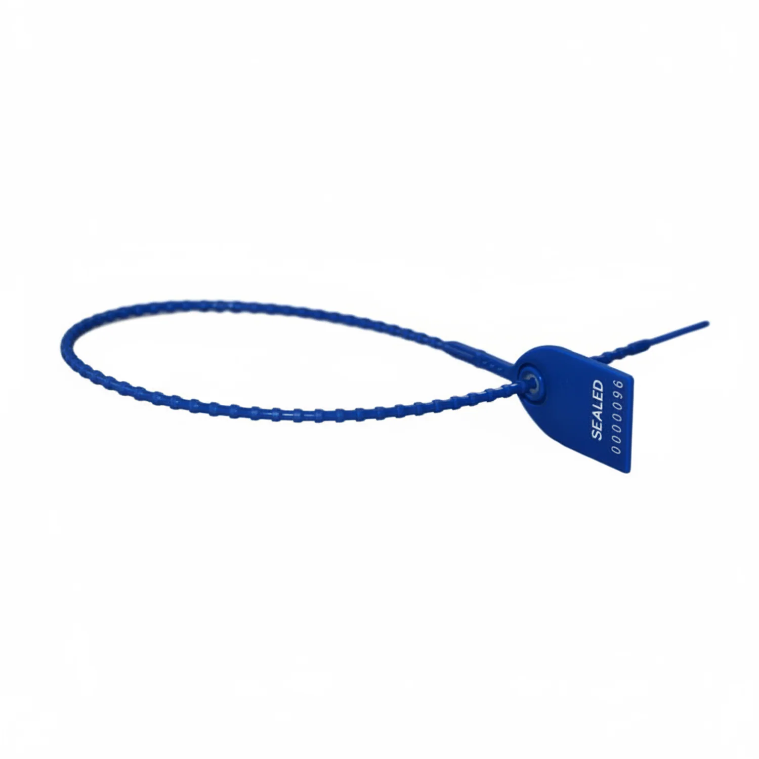 12" 40lb Blue Tug Tight Adjustable Plastic Security Seal 100/Bag