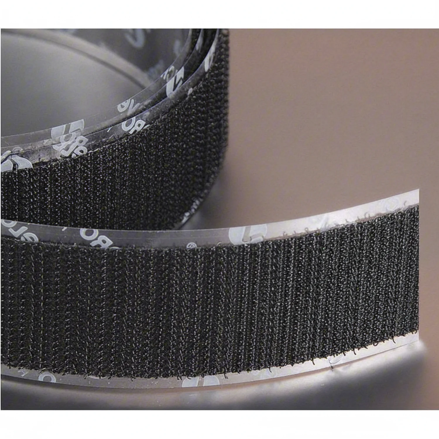 VELCRO BRAND Reclosable Fastener: Acrylic Adhesive, 75 ft, 1 1/2 in Wd, Black, Hook